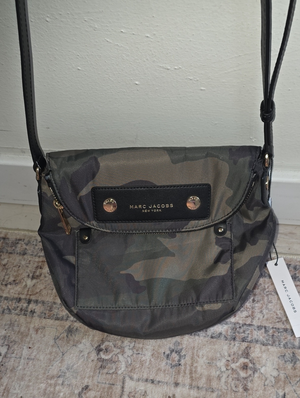 Marc Jacobs Green Camo Preppy Mini Messenger Crossbody Bag - Picture 2 of 14